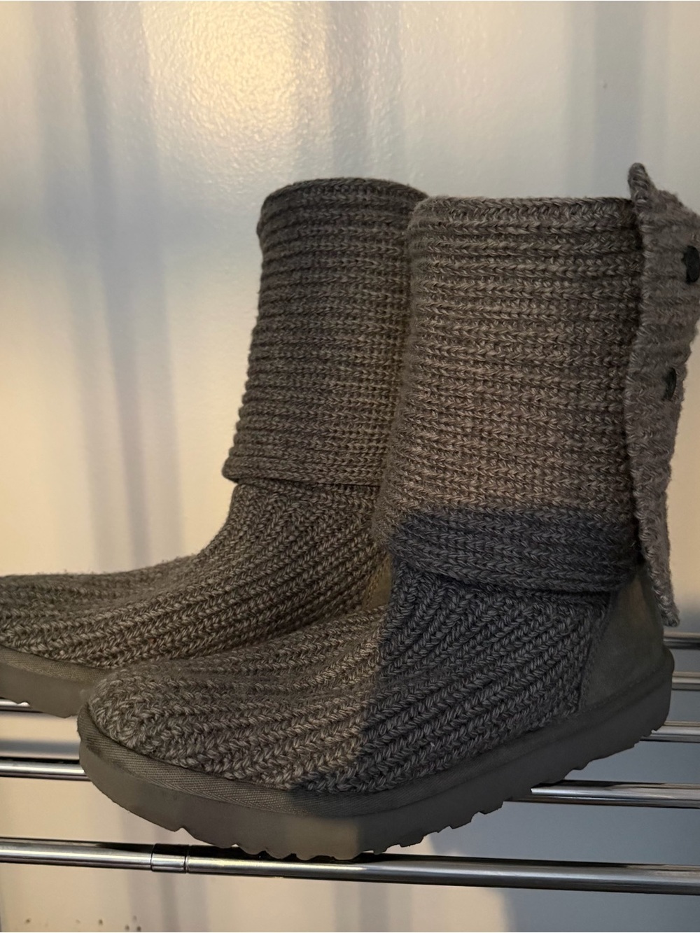 UGG Knit Pull-On Cozy Boot - Gray